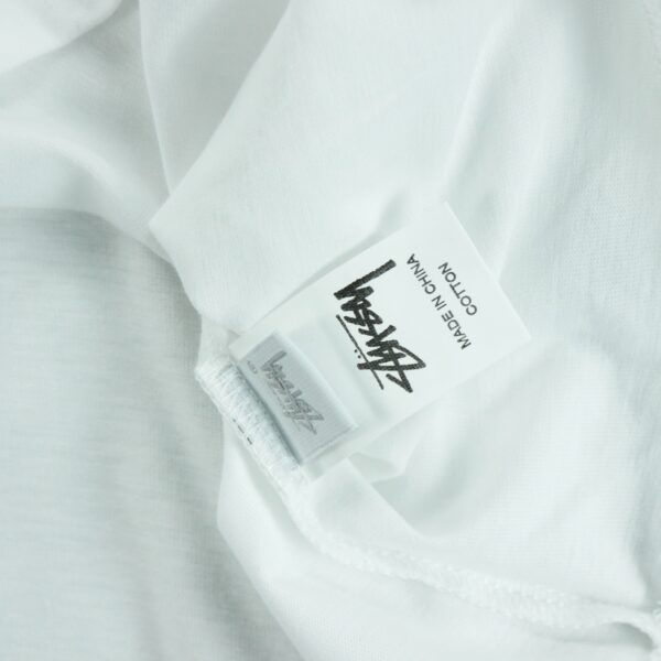 T shirt manches courtes homme blanc Stussy Motif imprime Col Rond QWE3160