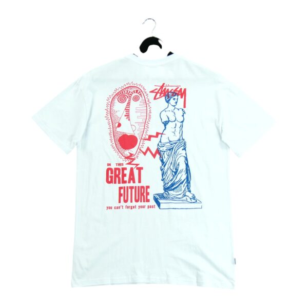 T shirt manches courtes homme blanc Stussy Motif imprime Col Rond QWE3260