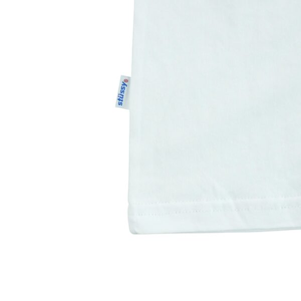 T shirt manches courtes homme blanc Stussy Motif imprime Col Rond QWE3260