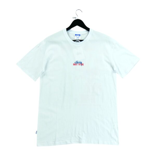 T shirt manches courtes homme blanc Stussy Motif imprime Col Rond QWE3260