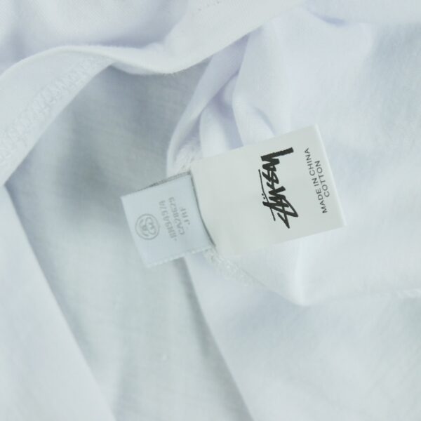 T shirt manches courtes homme blanc Stussy Motif imprime Col Rond QWE3260