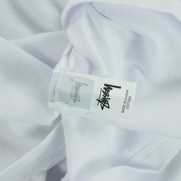 T shirt manches courtes homme blanc Stussy Motif imprime Col Rond QWE3260