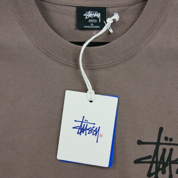 T shirt manches courtes homme marron Stussy Motif imprime Col Rond QWE3717