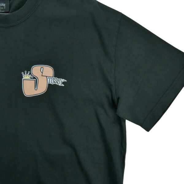 T shirt manches courtes homme noir Stussy Motif imprime Col Rond QWE3112