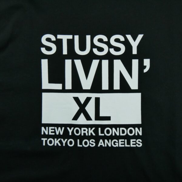 T shirt manches courtes homme noir Stussy Motif imprime Col Rond QWE3415