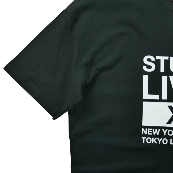 T shirt manches courtes homme noir Stussy Motif imprime Col Rond QWE3415
