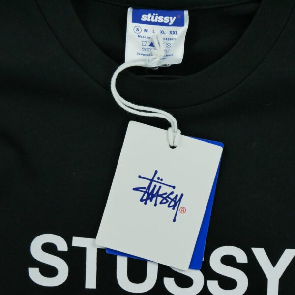 T shirt manches courtes homme noir Stussy Motif imprime Col Rond QWE3415