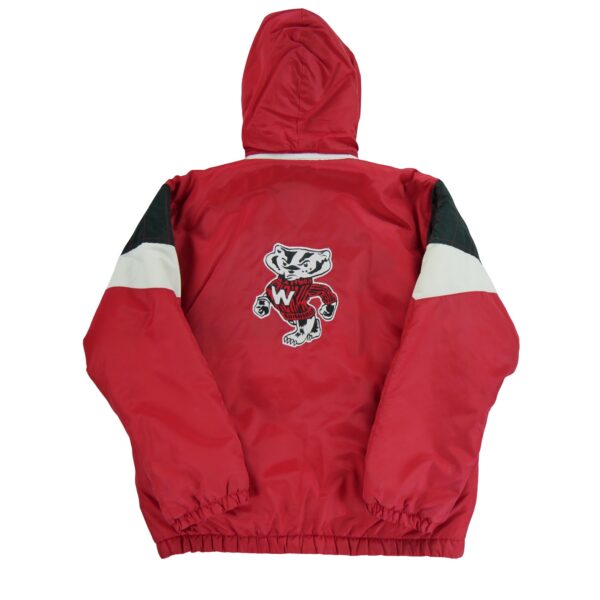 Blouson homme manches longues rouge Starter Col Montant Equipe Wisconsin QWE0278