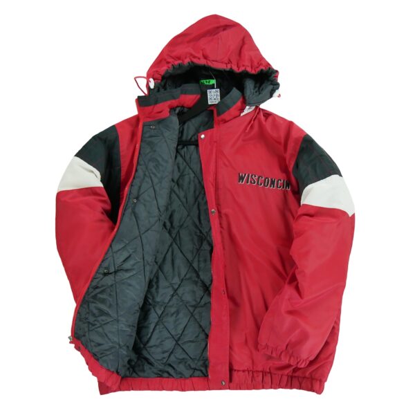 Blouson homme manches longues rouge Starter Col Montant Equipe Wisconsin QWE0278