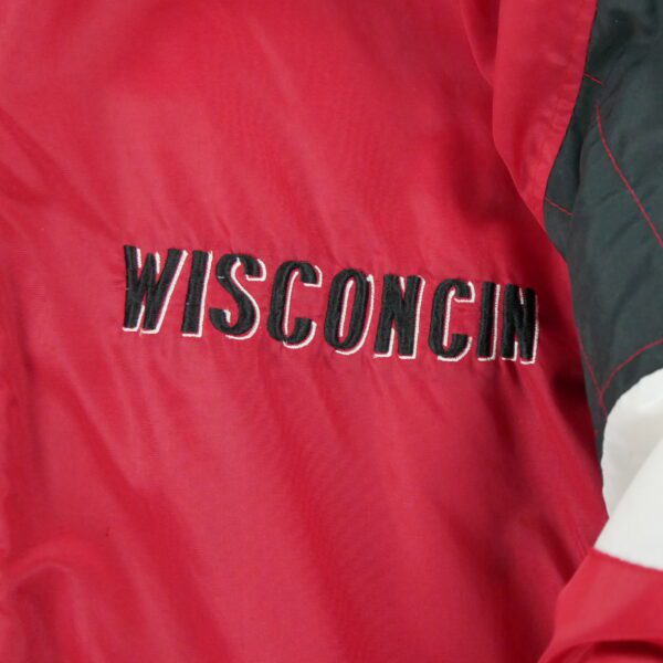 Blouson homme manches longues rouge Starter Col Montant Equipe Wisconsin QWE0278