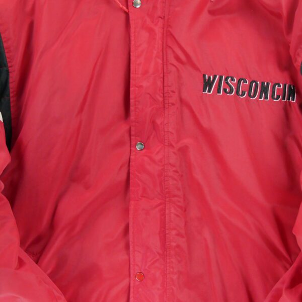 Blouson homme manches longues rouge Starter Col Montant Equipe Wisconsin QWE0278