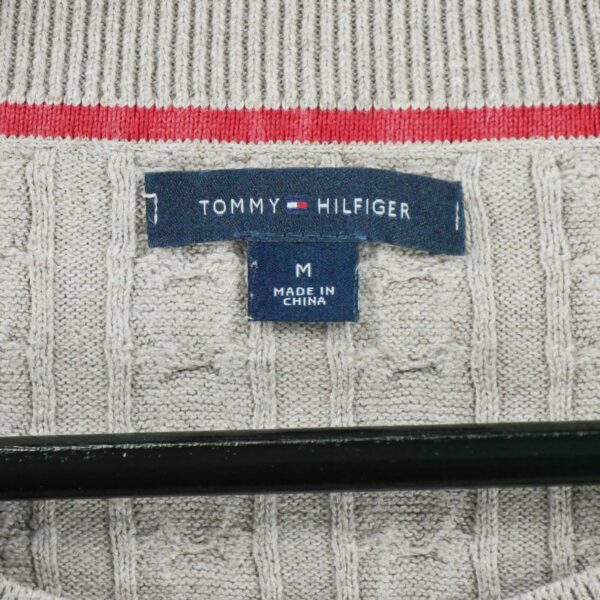 Pull femme manches longues gris Tommy Hilfiger Col Rond QWE3335