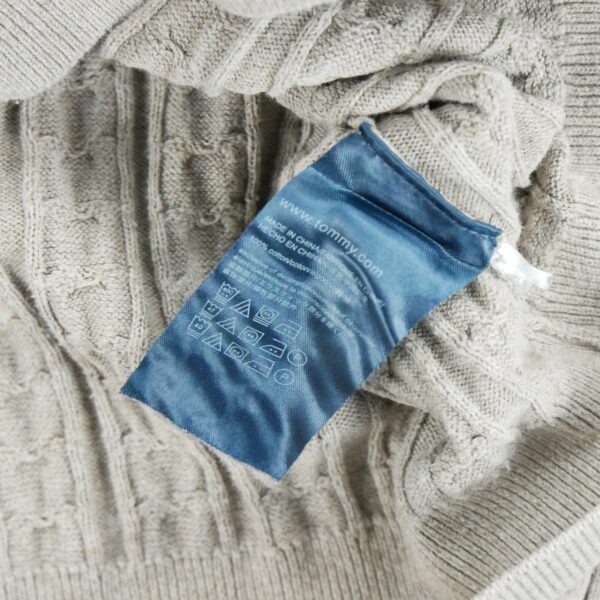 Pull femme manches longues gris Tommy Hilfiger Col Rond QWE3335