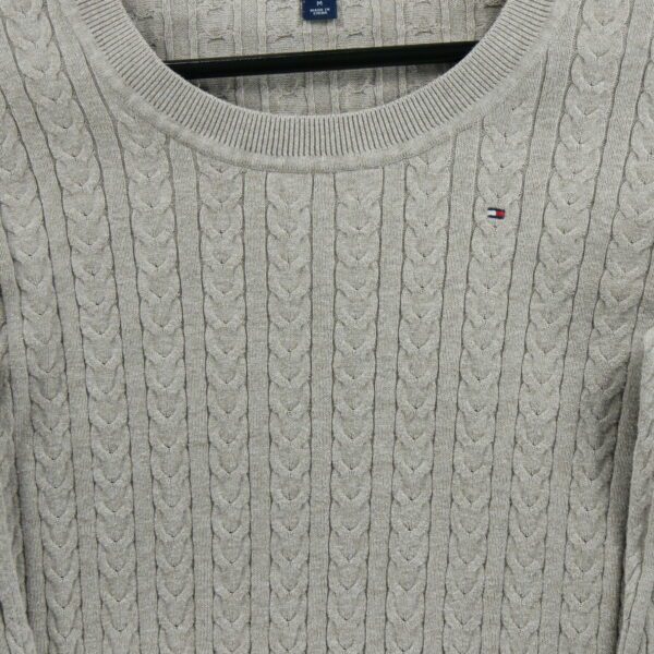 Pull femme manches longues gris Tommy Hilfiger Col Rond QWE3335