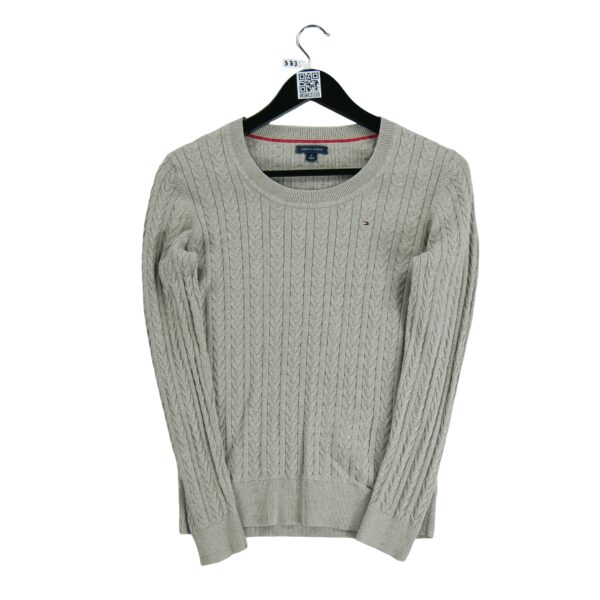 Pull femme manches longues gris Tommy Hilfiger Col Rond QWE3335
