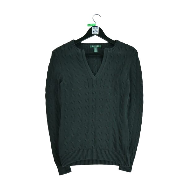 Pull femme manches longues noir Polo Ralph Lauren Col V QWE0511