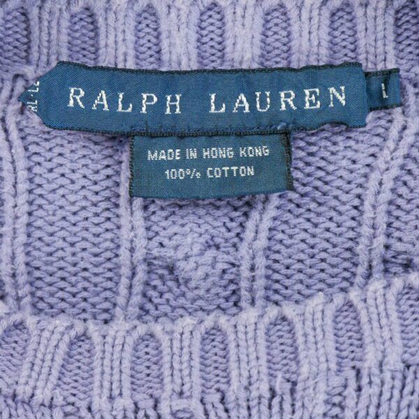 Pull femme manches longues violet Polo Ralph Lauren Col Rond QWE0450