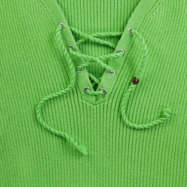 Pull femme sans manches vert fluo Polo Ralph Lauren Col V QWE1170