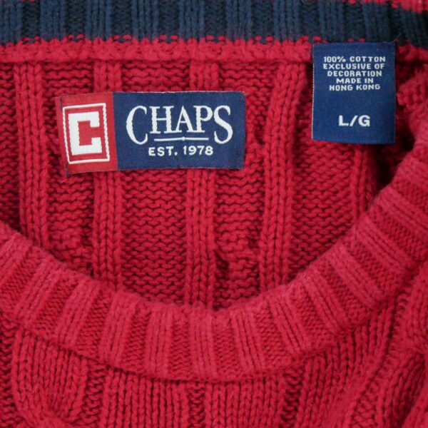 Pull homme manches longues rouge Chaps Col Rond QWE0581
