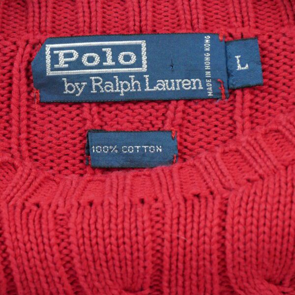 Pull homme manches longues rouge Polo Ralph Lauren Col Rond QWE3338