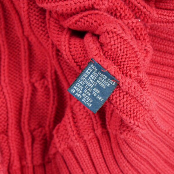 Pull homme manches longues rouge Polo Ralph Lauren Col Rond QWE3338