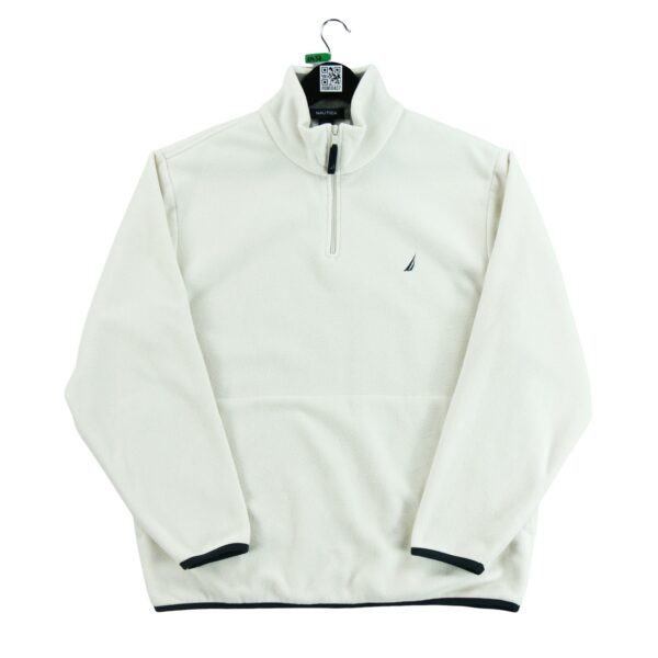 Pull polaires homme manches longues blanc Nautica Col Montant QWE0437