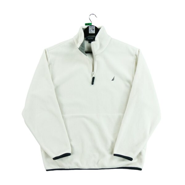 Pull polaires homme manches longues blanc Nautica Col Montant QWE0437