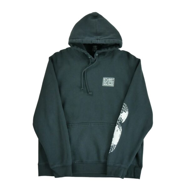 Sweat a capuche homme manches longues noir Stussy Col Montant QWE0352