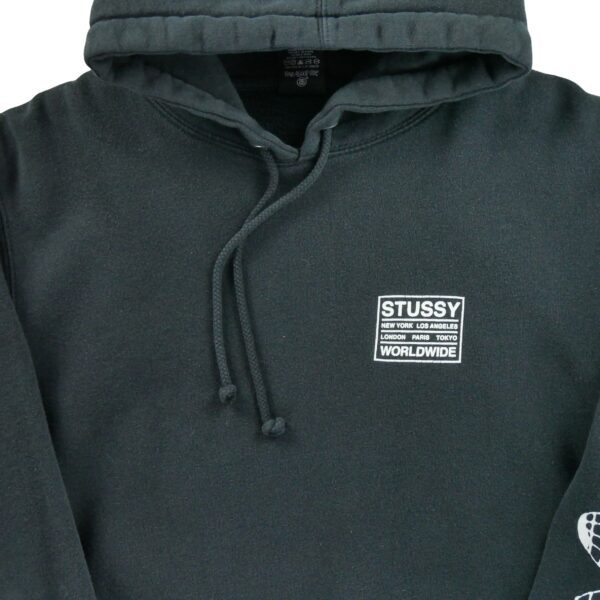 Sweat a capuche homme manches longues noir Stussy Col Montant QWE0352
