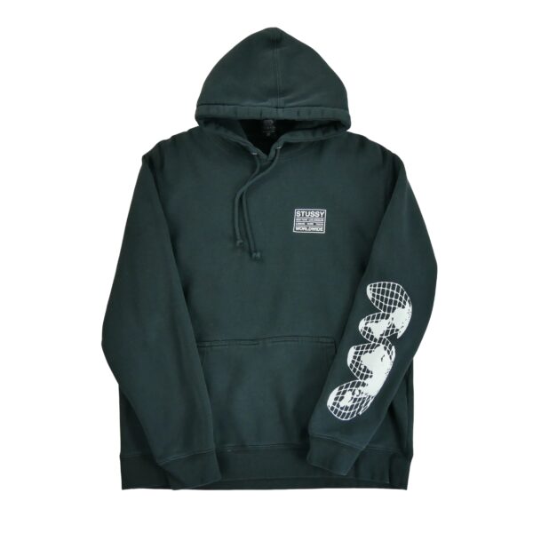 Sweat a capuche homme manches longues noir Stussy Col Montant QWE0352