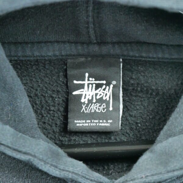 Sweat a capuche homme manches longues noir Stussy Col Montant QWE0352