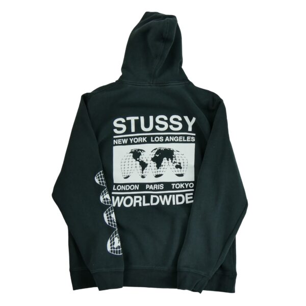 Sweat a capuche homme manches longues noir Stussy Col Montant QWE0352