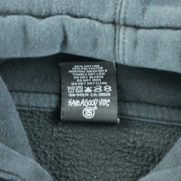 Sweat a capuche homme manches longues noir Stussy Col Montant QWE0352