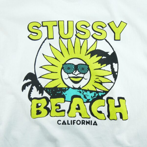 T shirt manches courtes homme blanc Stussy Motif imprime Col Rond QWE3176