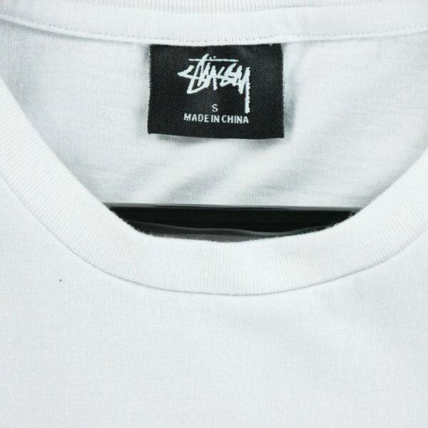 T shirt manches courtes homme blanc Stussy Motif imprime Col Rond QWE3176