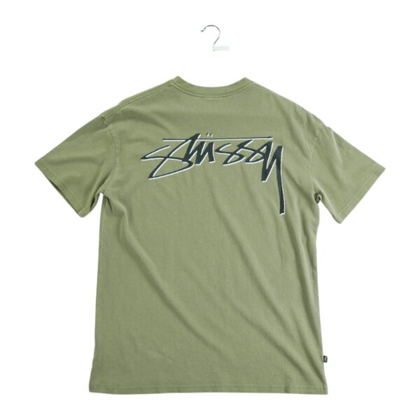 T shirt manches courtes homme kaki Stussy Motif imprime Col Rond QWE3516