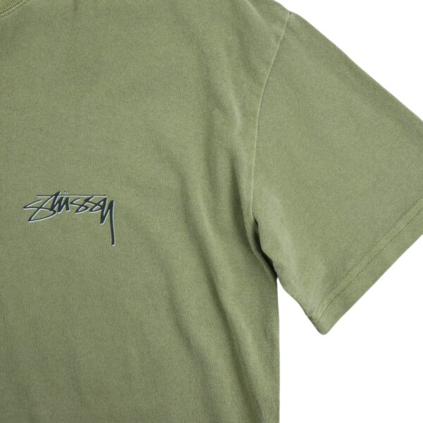 T shirt manches courtes homme kaki Stussy Motif imprime Col Rond QWE3516