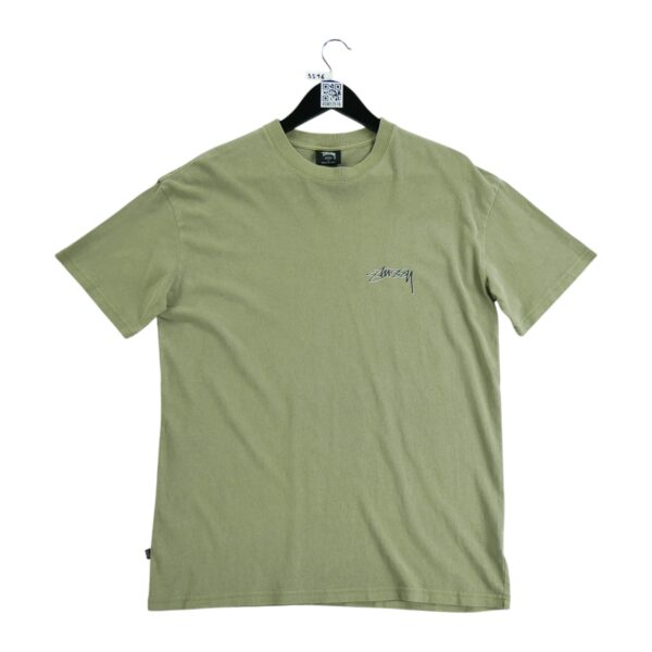 T shirt manches courtes homme kaki Stussy Motif imprime Col Rond QWE3516