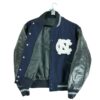 Veste en cuir homme manches longues marine NCAA Col Rond Equipe North Carolina State QWE0389