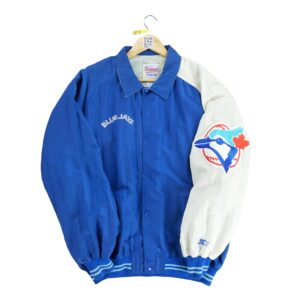 Blouson homme manches longues bleu Starter Col Harrington Equipe Toronto Blue Jays QWE1374