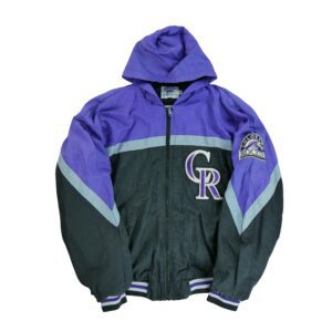 Blouson homme manches longues noir MLB Col Montant Equipe Rockies du Colorado