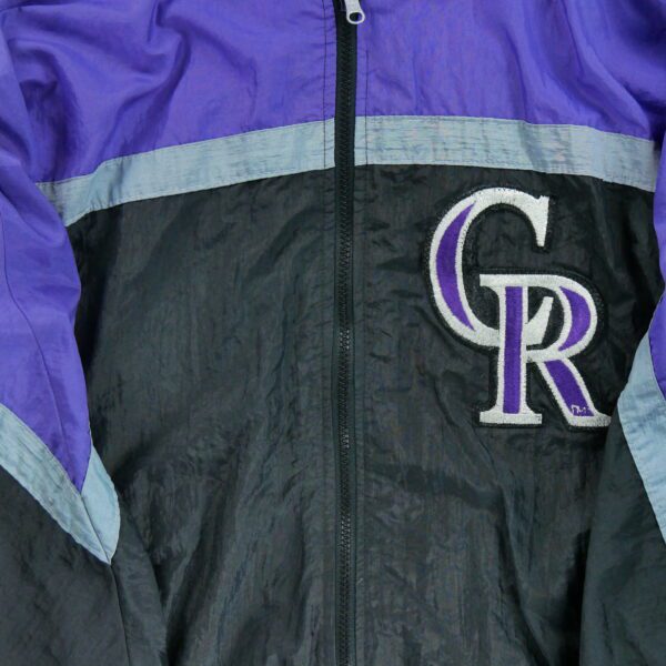 Blouson homme manches longues noir MLB Col Montant Equipe Rockies du Colorado