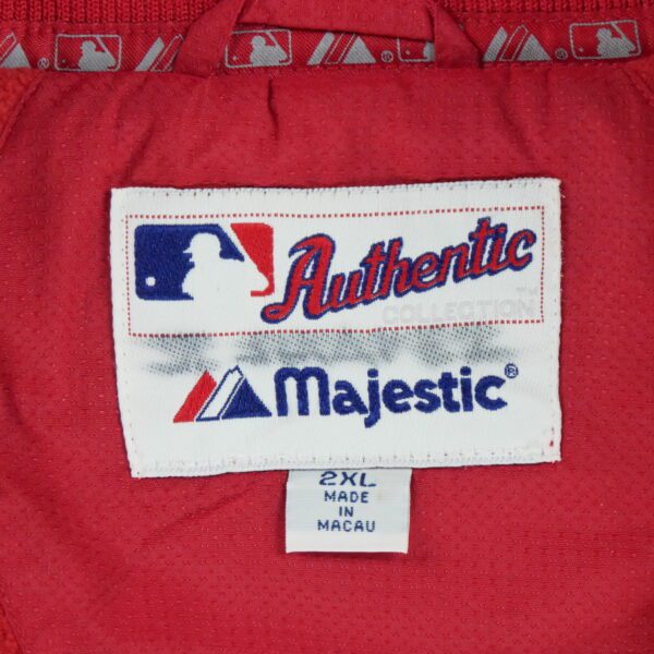 Blouson homme manches longues rouge Majestic Motif imprime Col Montant Equipe Washington Nationals