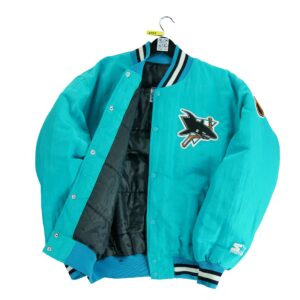 Blouson homme manches longues turquoise Starter Equipe Sharks de San Jose