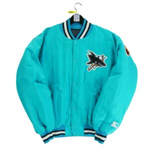 Blouson homme manches longues turquoise Starter Equipe Sharks de San Jose