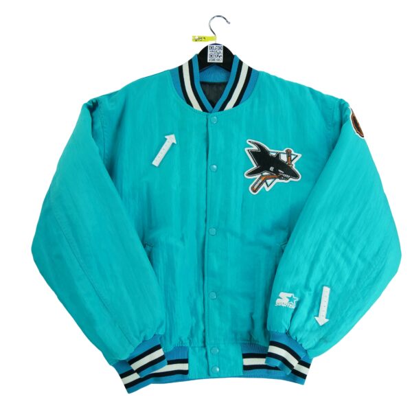 Blouson homme manches longues turquoise Starter Equipe Sharks de San Jose