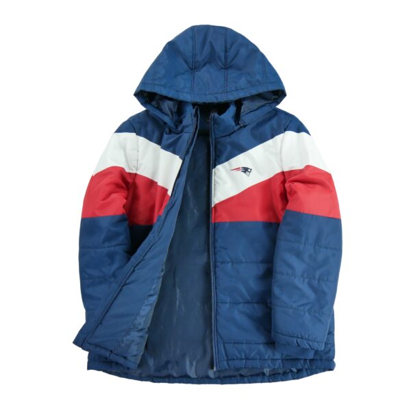 Doudoune femme manches longues marine NFL Col Montant Equipe New England Patriots QWE0044