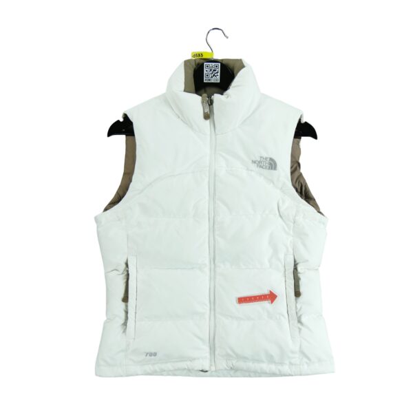 Doudoune femme sans manches blanc The North Face Col Montant QWE1333