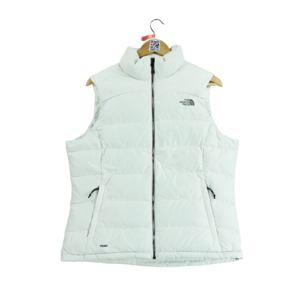 Doudoune femme sans manches blanc The North Face Col Montant QWE2130