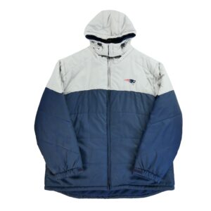 Doudoune homme manches longues marine Reebok Col Montant Equipe New England Patriots